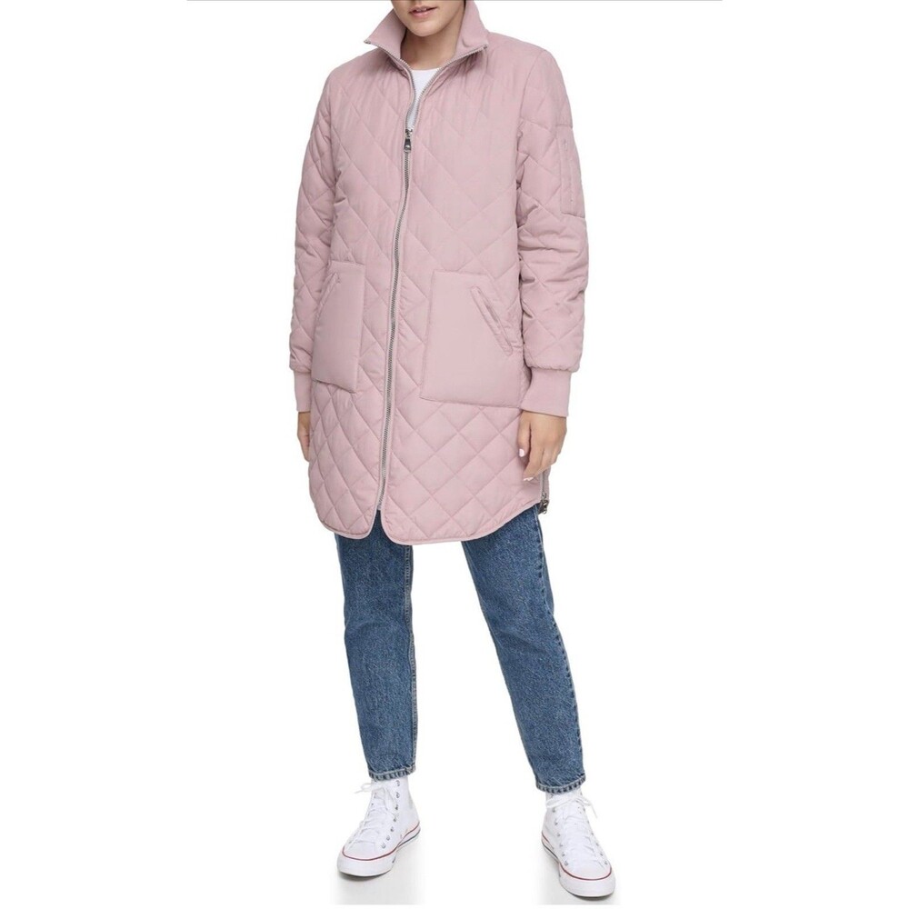 Andrew Marc Women's Quilted Longline Jacket With Side Zips - NWT - LG